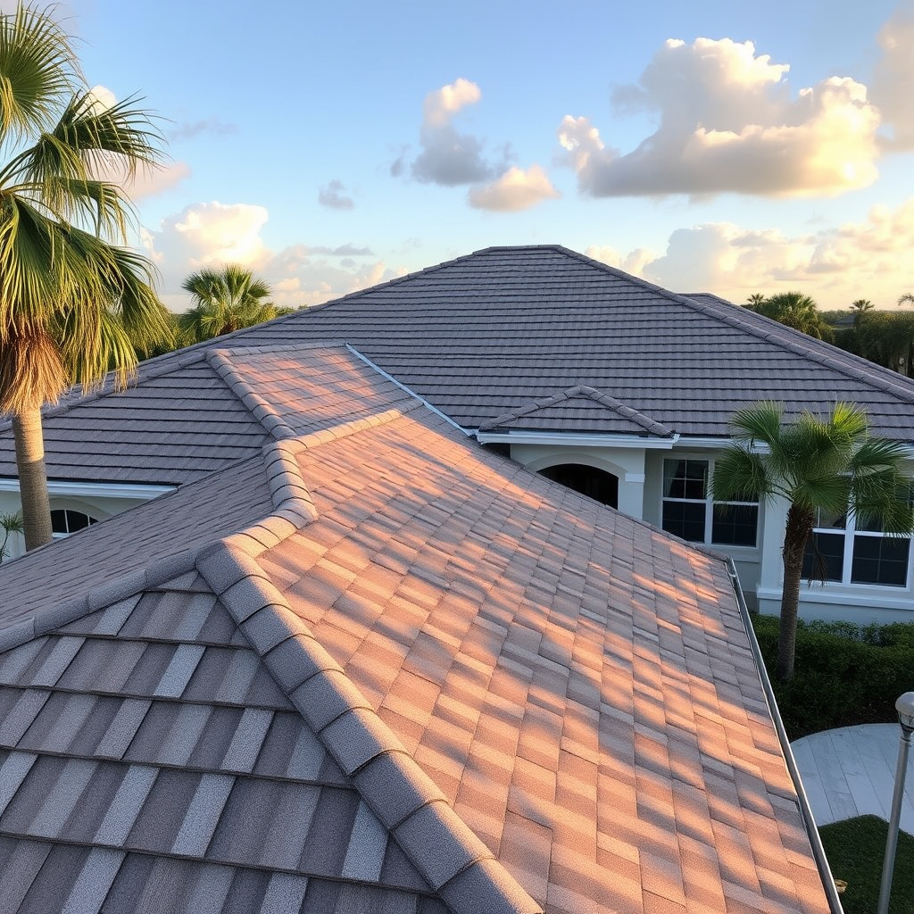 Beautiful New fiberglass architectural shingle roof on a Florida home