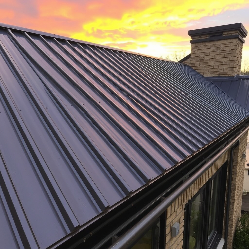 Beautiful Standing seam metal roof installation with concealed fasteners
